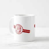 サンタ承認、クリスマススタンプ、クリスマスの喜び。 コーヒーマグカップ (正面左)