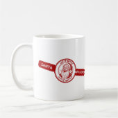 サンタ承認、クリスマススタンプ、クリスマスの喜び。 コーヒーマグカップ (左)