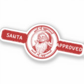 サンタ承認、クリスマススタンプ、クリスマスの喜び。 シール (正面)