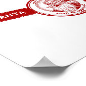 サンタ承認、クリスマススタンプ、クリスマスの喜び。 ポスター (角)