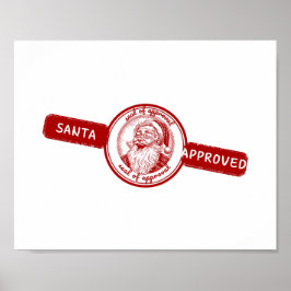 サンタ承認、クリスマススタンプ、クリスマスの喜び。 ポスター