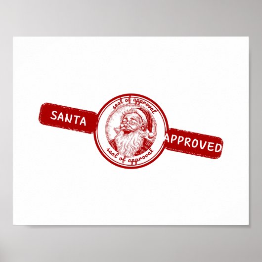 サンタ承認、クリスマススタンプ、クリスマスの喜び。 ポスター (正面)