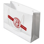 サンタ承認、クリスマススタンプ、クリスマスの喜び。 ラージペーパーバッグ (正面アングル)