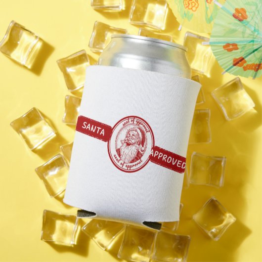 サンタ承認、クリスマススタンプ、クリスマスの喜び。 缶クーラー (インサイチュ 夏)