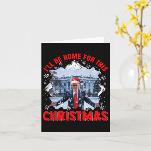 サンタ投票会長のクリスマスにおもしろい帰省する カード (黄色い花)