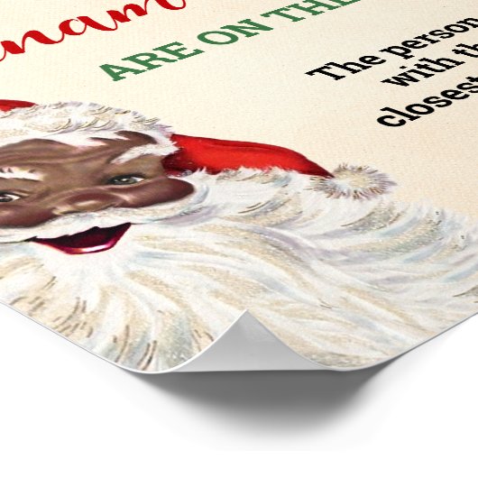 サンタ推測いくつのオーナメントゲームのクリスマスサイン ポスター (角)