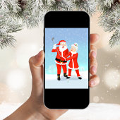 サンタ救済さんのクロースさんはゴルフのスイングをする カード