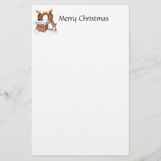 サンタ文房具があるトナカイ 便箋 (正面)