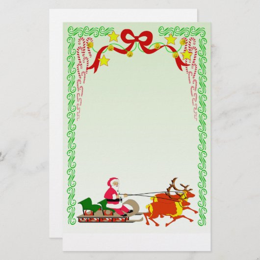 サンタ文房具 便箋 (正面/裏面)