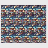 サンタ料理オンザバーベキューピット3クリスマス ラッピングペーパー (フラット)