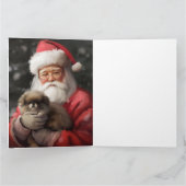 サンタ日本のクロース付き顎フェスティバルクリスマス カード (内部)