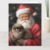 サンタ日本のクロース付き顎フェスティバルクリスマス カード (正面)