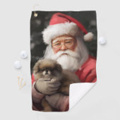 サンタ日本のクロース付き顎フェスティバルクリスマス ゴルフタオル (インサイチュ)