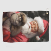 サンタ日本のクロース付き顎フェスティバルクリスマス ゴルフタオル (横)