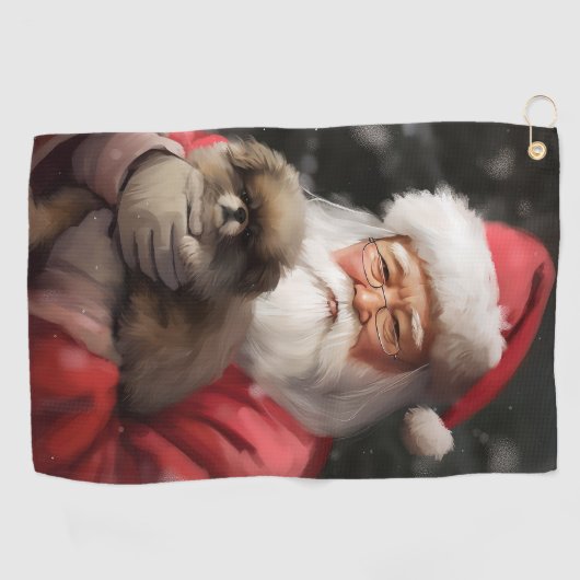 サンタ日本のクロース付き顎フェスティバルクリスマス ゴルフタオル (横)