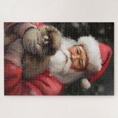 サンタ日本のクロース付き顎フェスティバルクリスマス ジグソーパズル (横)