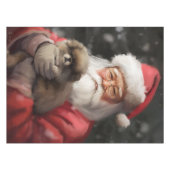 サンタ日本のクロース付き顎フェスティバルクリスマス テーブルクロス (正面(横))