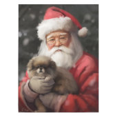 サンタ日本のクロース付き顎フェスティバルクリスマス テーブルクロス (正面)