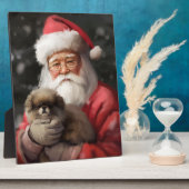 サンタ日本のクロース付き顎フェスティバルクリスマス フォトプラーク (側面)