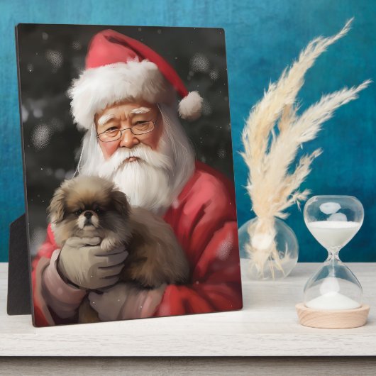 サンタ日本のクロース付き顎フェスティバルクリスマス フォトプラーク (側面)