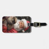 サンタ日本のクロース付き顎フェスティバルクリスマス ラゲッジタグ (正面横)