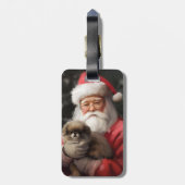 サンタ日本のクロース付き顎フェスティバルクリスマス ラゲッジタグ (裏面縦)