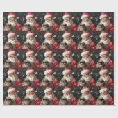 サンタ日本のクロース付き顎フェスティバルクリスマス ラッピングペーパー (フラット)