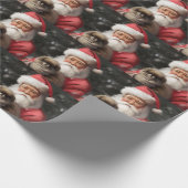 サンタ日本のクロース付き顎フェスティバルクリスマス ラッピングペーパー (角)