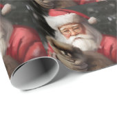 サンタ日本のクロース付き顎フェスティバルクリスマス ラッピングペーパー (ロールコーナー)