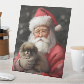 サンタ日本のクロース付き顎フェスティバルクリスマス 台座サイン (インサイチュ)