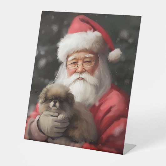 サンタ日本のクロース付き顎フェスティバルクリスマス 台座サイン (正面)