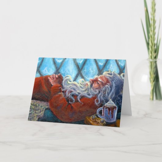 「サンタ昼寝」空白のノートカード シーズンカード (正面)