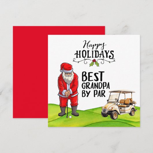 サンタ最高のククロースとクリスマスのパーのおじいちゃん シーズンカード (正面/裏面)