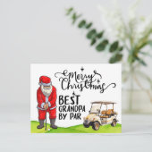 サンタ最高のククロースとクリスマスのパーのおじいちゃん シーズンポストカード (スタンド正面)