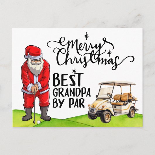 サンタ最高のククロースとクリスマスのパーのおじいちゃん シーズンポストカード (正面)
