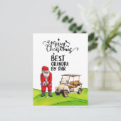 サンタ最高のククロースとクリスマスのパーのおじいちゃん ポストカード (スタンド正面)