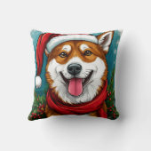 サンタ服で愛らしい犬 クッション (裏面)