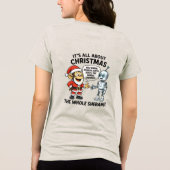 サンタ服のサル おもしろTシャツ トライブレンドTシャツ (裏面)