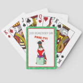 サンタ服を着たメリークリスマスかわいいドバーマン トランプ (裏面)