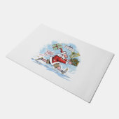 サンタ未準備の書式 ドアマット (アングル)