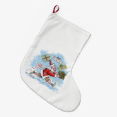 サンタ未準備クリスマスストッキング大 ラージクリスマスストッキング (正面 (吊り時))