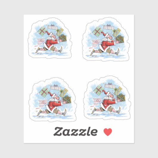 サンタ未準備コンターステッカー シール (シート)