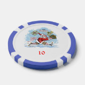 サンタ未準備ブルー10ストライプのトランプのポーカーチップ ポーカーチップ (シングル)