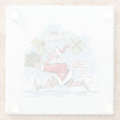 サンタ未用意のガラス澄んコースター ガラスコースター (裏面)