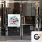 サンタ未用意の白い窓が引っかかる ウィンドウサイン (オフィスドア)