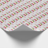 サンタ来が子どもたちのクリスマスツリーレッドカー ラッピングペーパー (角)