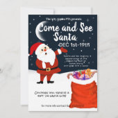 サンタ来とサナタのクリスマス休暇を見る 招待状 (正面)