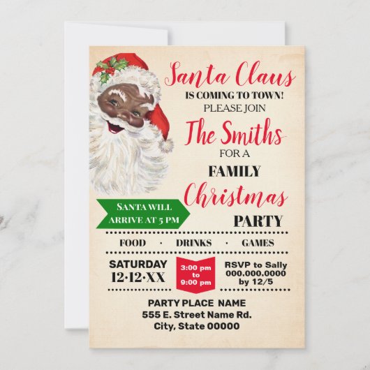 サンタ来の町クリスマスファミリーパーティー 招待状 (正面)