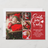 サンタ来ア初期誕生写真コラージュ 案内状 (正面)