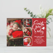 サンタ来ア初期誕生写真コラージュ 案内状 (スタンド正面)